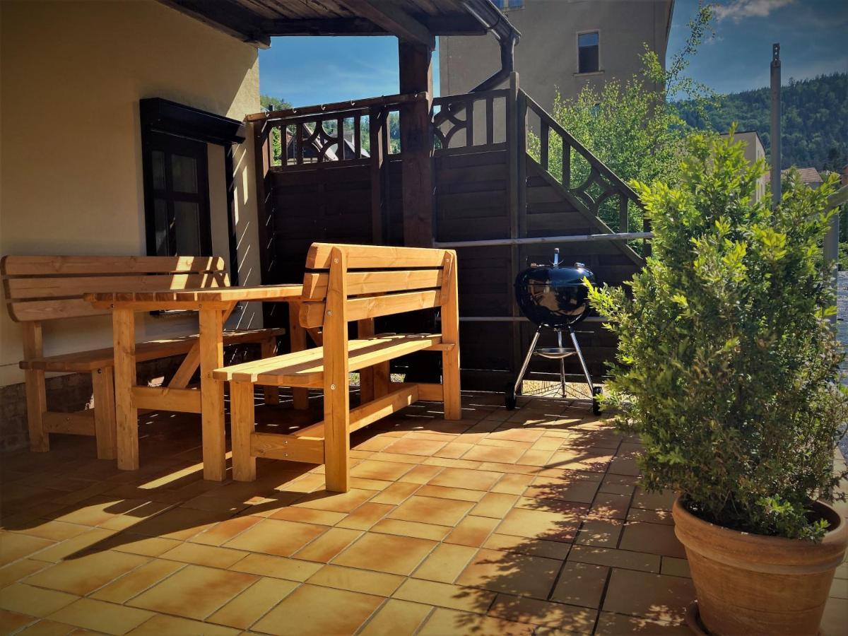 Sandstein-Ferien, Kamin, Fewo "Wanderfalke", Zentral & Ruhig, Terrasse, Saechs Schweiz Konigstein an der Elbe Ngoại thất bức ảnh